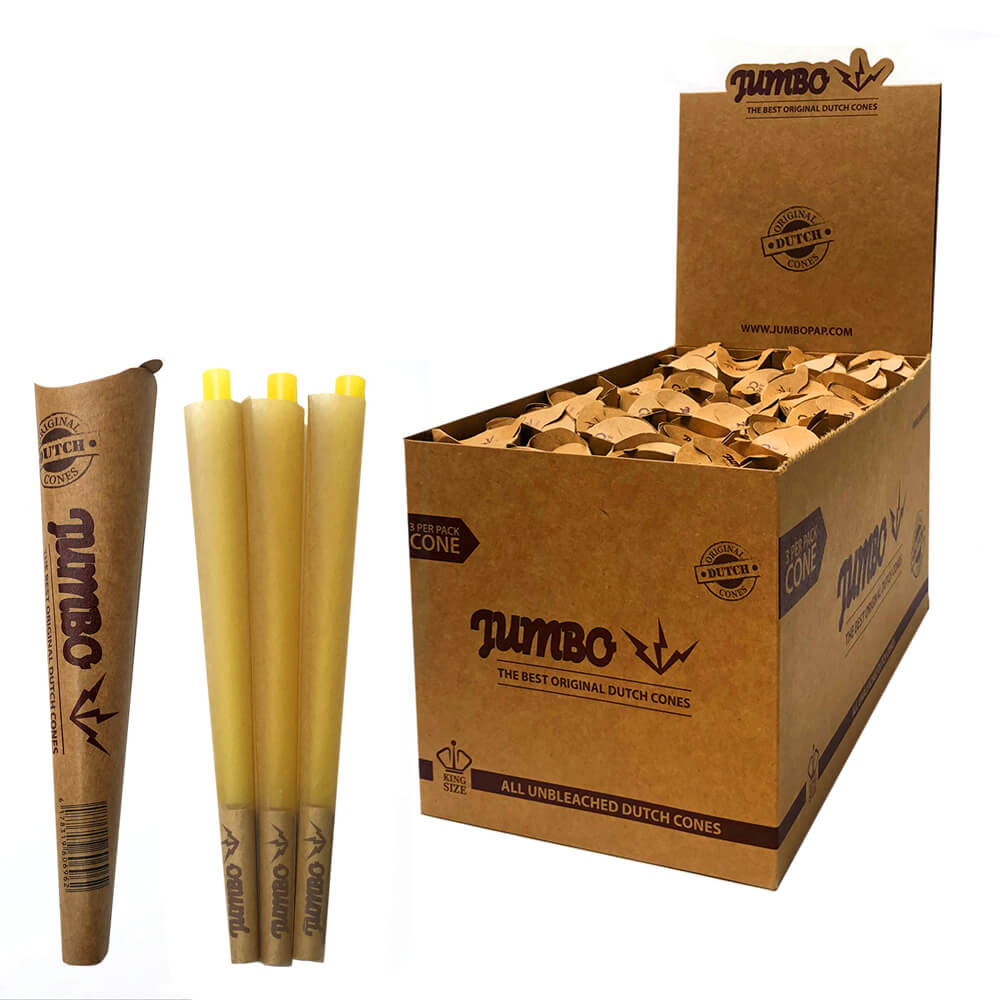 Jumbo King Size Cones Unbleached – Pack 3 Cones