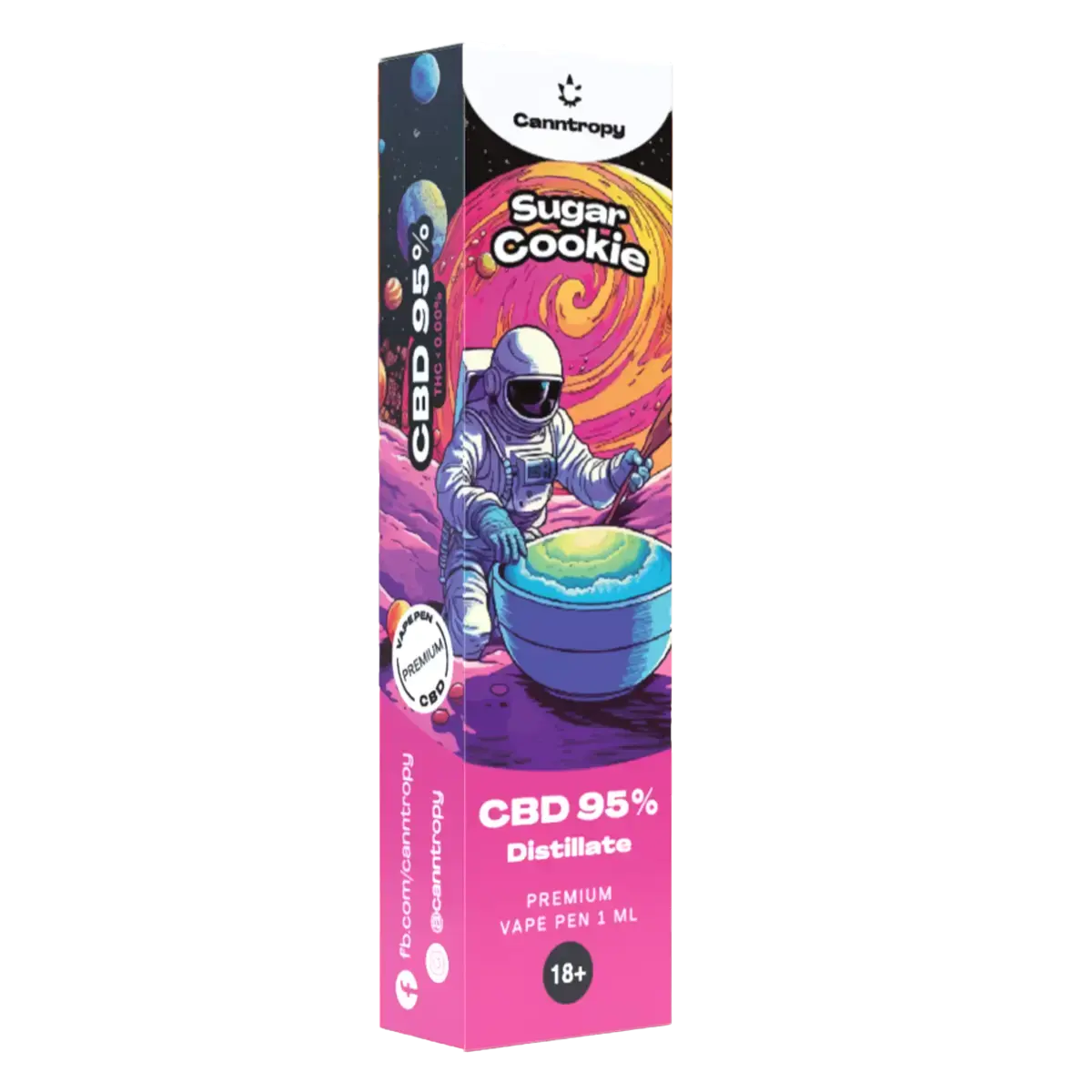 Canntropy CBD Disposable Vape Pen Sugar Cookie, CBD 95 %, 1 ml
