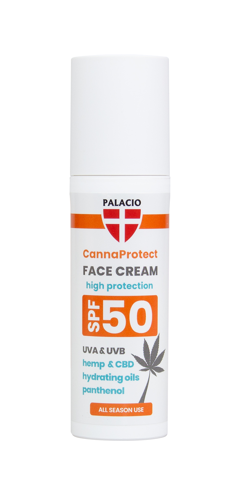 PALACIO CannaProtect Face Cream SPF50 with Hemp 50 ml