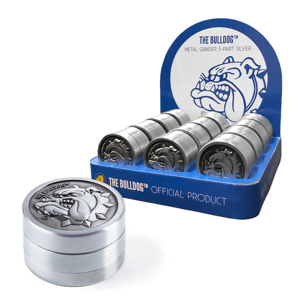 The Bulldog Original Silver Metal Grinder 3 parts – 40mm